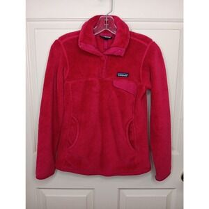 Patagonia Women Re-Tool Snap-T Pullover Jacket Hot Pink Size XS Polartec Fleece